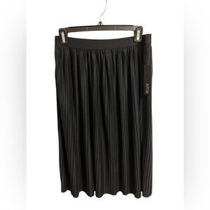 Apt 9 Pleated Elastic Waist Midi Skirt Womens Size Medium Black